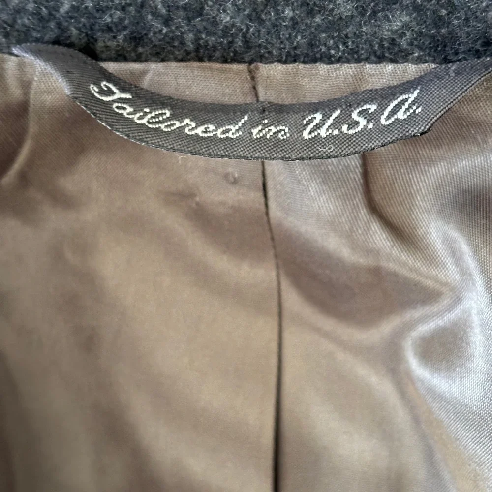 Vintage London Fog 100% Pure Wool Blazer Sz 42R Gray Sport Coat Classic Preppy